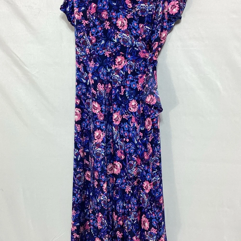 NWT XL Ava & Aiden Blue and Pink Floral Maxi Dress - Picture 7 of 12